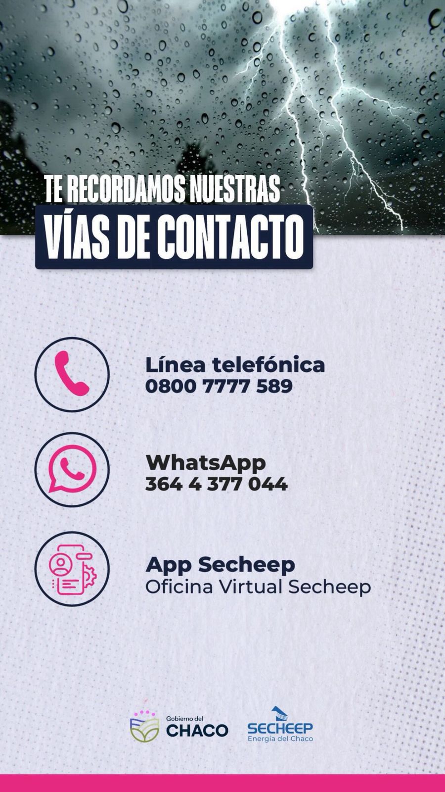 *SECHEEP RECOMIENDA EVITAR RIESGOS ELÉCTRICOS DURANTE LAS LLUVIAS Y TORMENTAS*